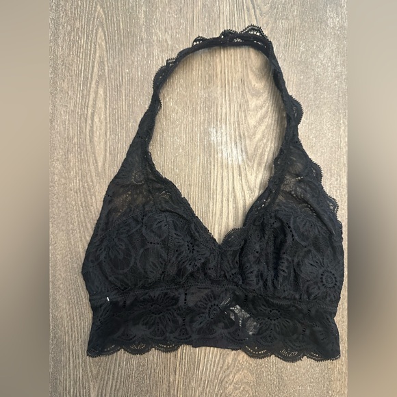 aerie Other - AERIE BLACK HALTER PADDED LACE BRALETTE - Size XXS SKU:597